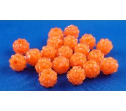 50 Shamballa Strassperlen Beads 10mm neon orange